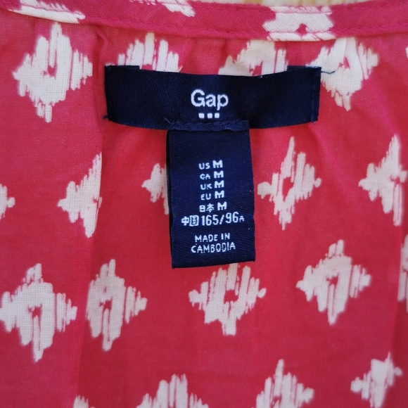 GAP | 3/4 Sleeve Sheer Blouse, Dark Pink - Picture 2 of 4